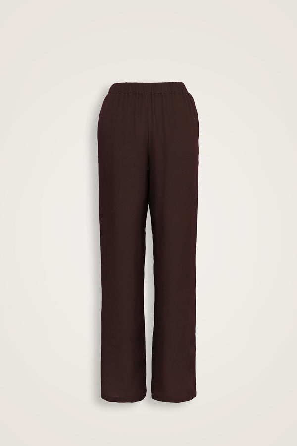Imannoor x Rawdah Gradient Textured Brown Silk Short Kimono Pants