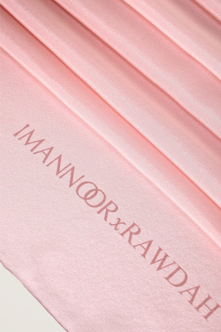 İmannoor x Rawdah Degrade Pembe Krep İpek Şal 70x210