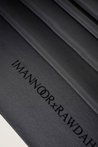 İmannoor x Rawdah Degrade Siyah Krep İpek Şal 70x210