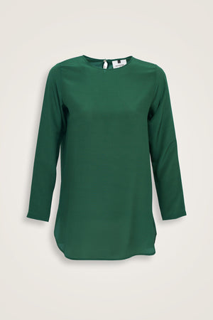 Imannoor x Rawdah Solid Color Çağla Crepe Silk Blouse