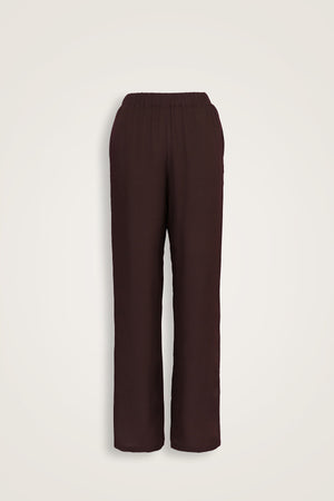 Imannoor x Rawdah Solid Color Coffee Silk Pants