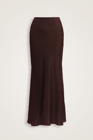 Imannoor x Rawdah Solid Color Coffee Crepe Silk Skirt