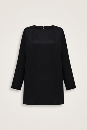 Imannoor x Rawdah Plain Color Black Silk Blouse