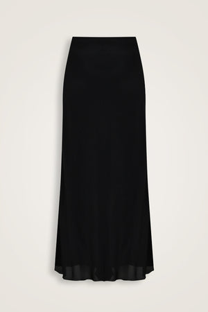 Imannoor x Rawdah Plain Color Black Silk Skirt