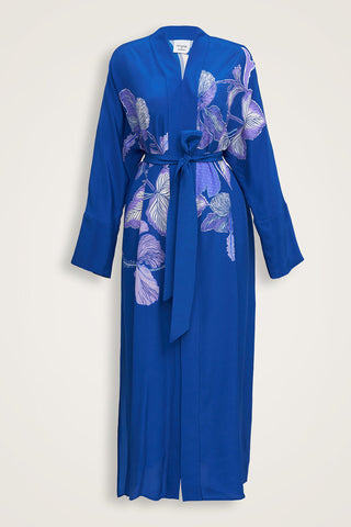 İmannoor x Rawdah Mekke Gülü Saks Krep İpek Kimono