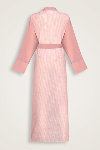 İmannoor x Rawdah Monogram Degrade Pembe İpek Kimono
