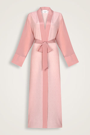 Imannoor x Rawdah Monogram Gradient Pink Silk Kimono