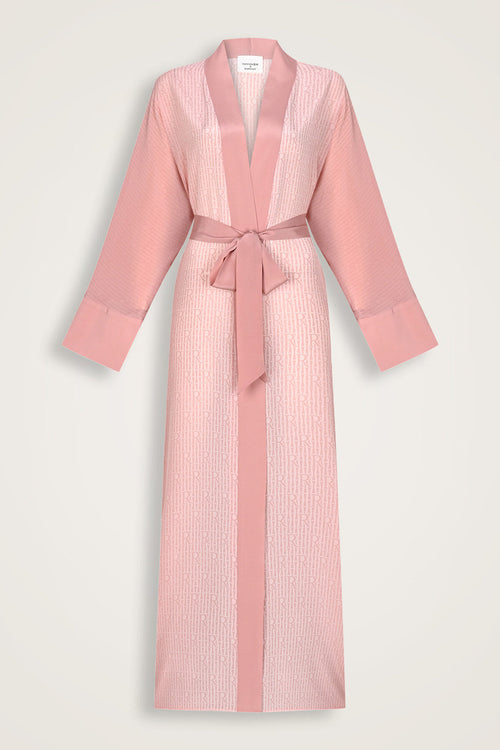 Imannoor x Rawdah Monogram Gradient Pink Silk Kimono