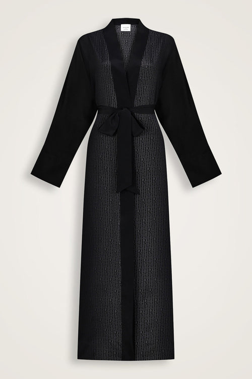 Imannoor x Rawdah Monogram Gradient Black-White Silk Kimono