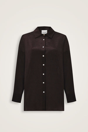 İmannoor x Rawdah Monogram Gradient Brown Silk Shirt