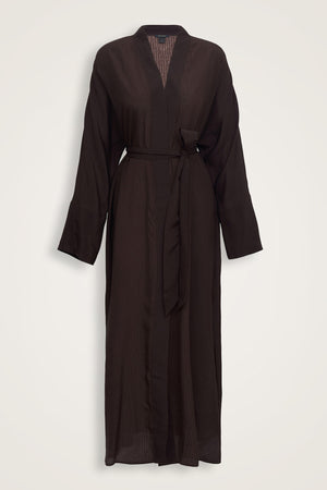 İmannoor x Rawdah Monogram Gradient Brown Silk Kimono
