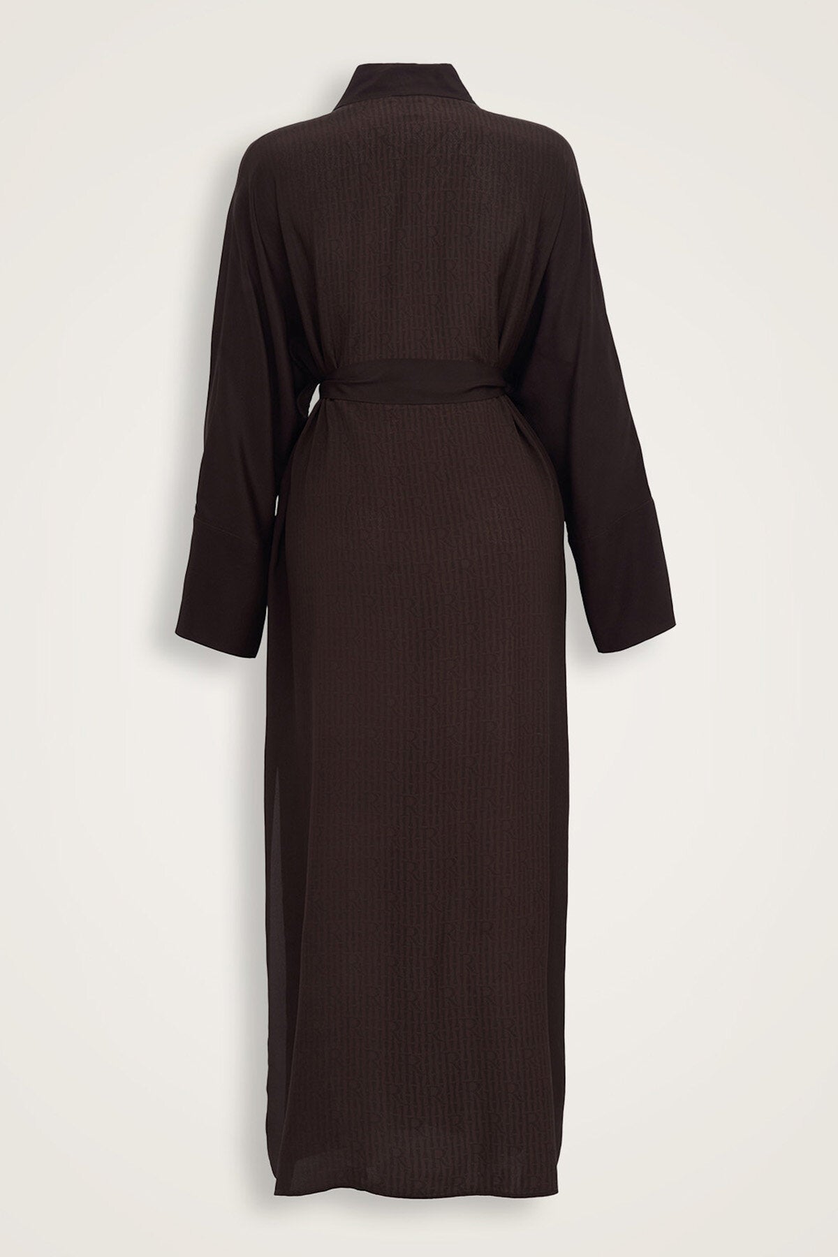 İmannoor x Rawdah Monogram Degrade Kahverengi İpek Kimono