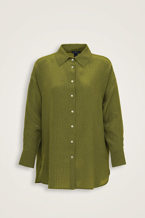 İmannoor x Rawdah Monogram Gradient Green Silk Shirt