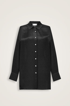 Imannoor x Rawdah Monogram Black Silk Shirt