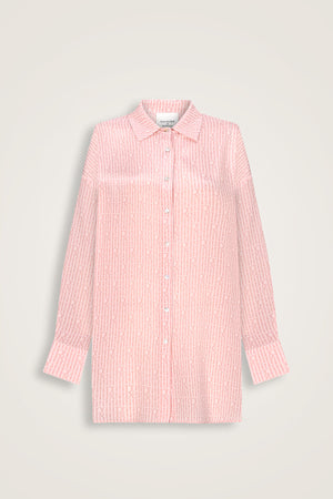 Imannoor x Rawdah Monogram Pink Silk Shirt