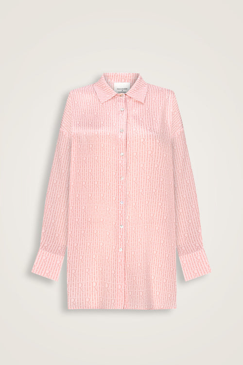 Imannoor x Rawdah Monogram Pink Silk Shirt