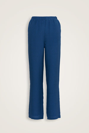 İmannoor x Rawdah Monogram Saks İpek Pantolon
