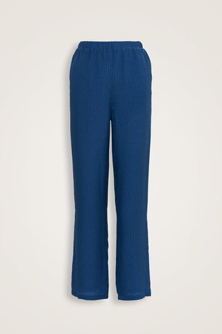 İmannoor x Rawdah Monogram Saks İpek Pantolon