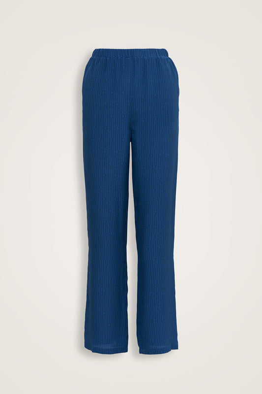 İmannoor x Rawdah Monogram Saks İpek Pantolon