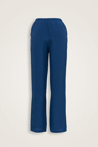 İmannoor x Rawdah Monogram Saks İpek Pantolon