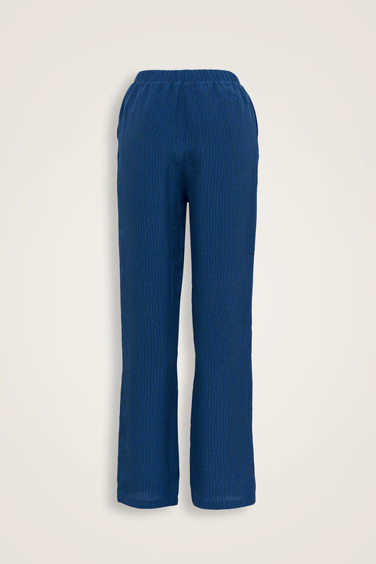 İmannoor x Rawdah Monogram Saks İpek Pantolon