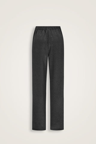 İmannoor x Rawdah Monogram Siyah İpek Pantolon