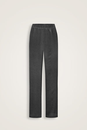 İmannoor x Rawdah Monogram Siyah İpek Pantolon