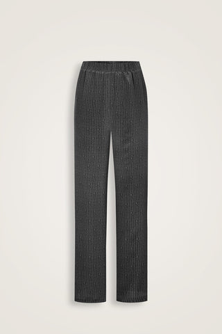 İmannoor x Rawdah Monogram Siyah İpek Pantolon
