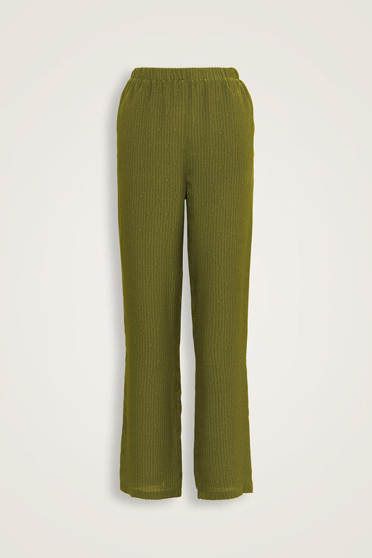 İmannoor x Rawdah Monogram Yeşil İpek Pantolon