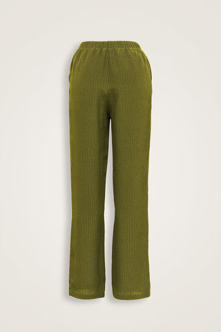 İmannoor x Rawdah Monogram Yeşil İpek Pantolon