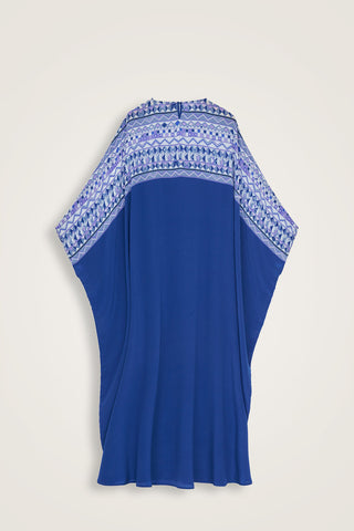 İmannoor x Rawdah Ahtapot Saks Krep İpek Kaftan