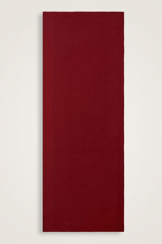 Zincir Kare Bordo Pamuk İpek Şal 70x210