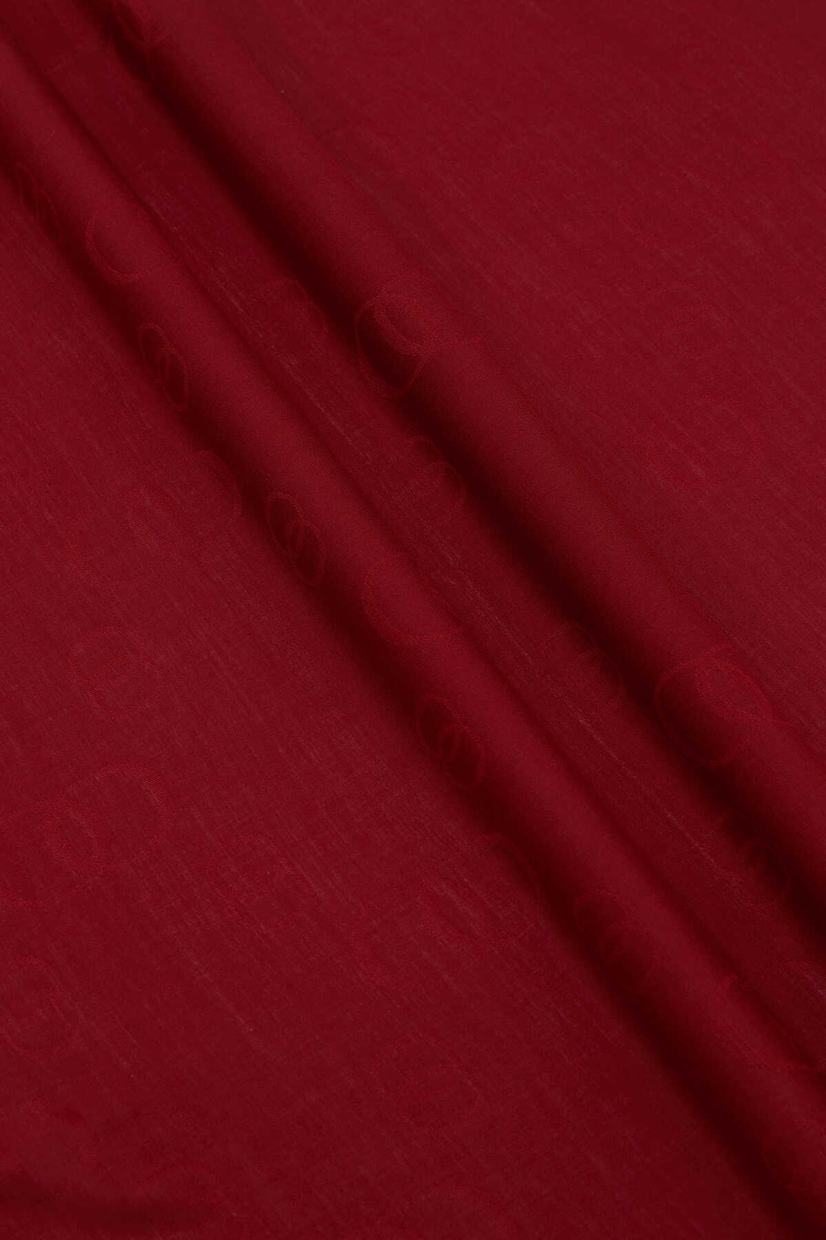 Zincir Kare Bordo Pamuk İpek Şal 70x210