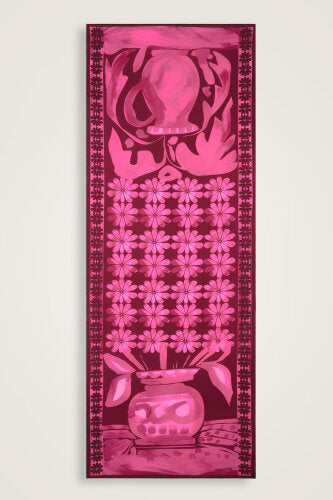 Çift Saksı Bordo Pamuk Şal 70x210