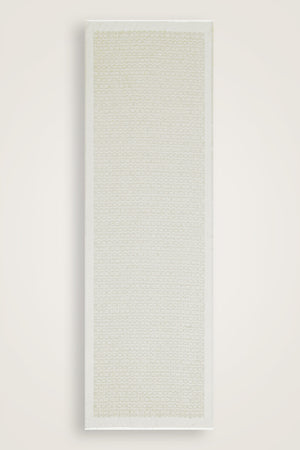 Zincir Monogram Beyaz Pamuk İpek Şal 80x210