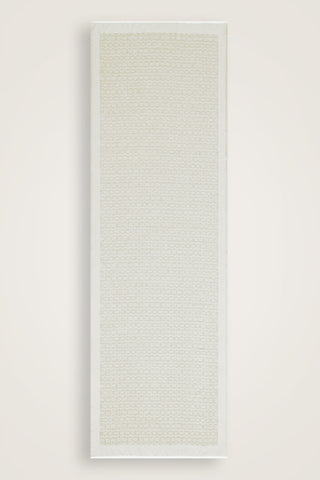 Zincir Monogram Beyaz Pamuk İpek Şal 80x210