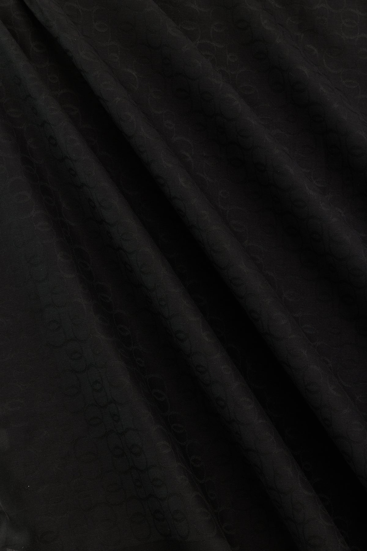 Zincir Monogram Siyah Pamuk İpek Şal 80x210