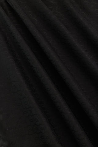 Zincir Monogram Siyah Pamuk İpek Şal 80x210