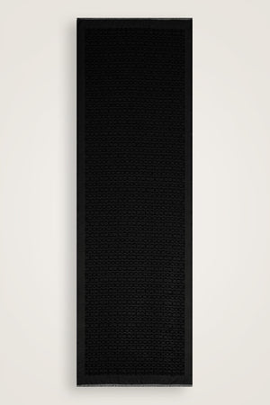 Zincir Monogram Siyah Pamuk İpek Şal 80x210