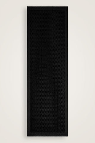 Zincir Monogram Siyah Pamuk İpek Şal 80x210