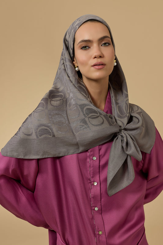 Dama Desen Antrasit Naia Eşarp 95x95