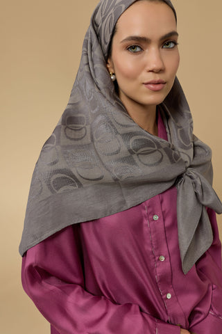 Dama Desen Antrasit Naia Eşarp 95x95