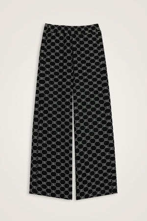 Monogram Jakar Siyah Örme Pantolon