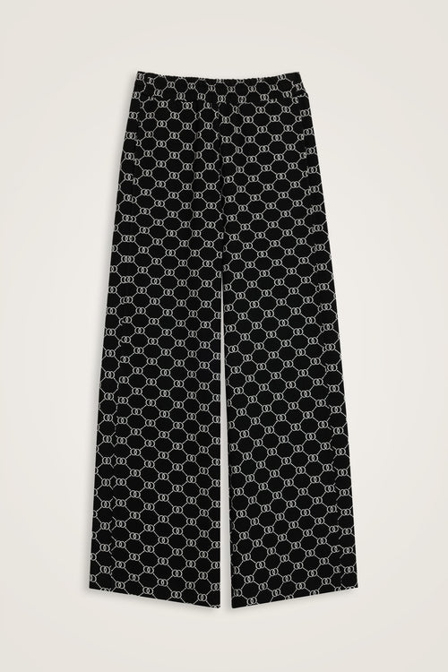 Monogram Jakar Siyah Örme Pantolon