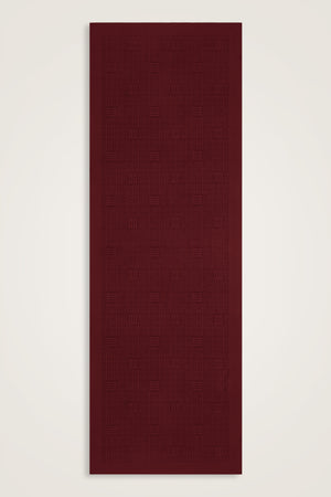 Stone Wall Logo Burgundy Jacquard Silk Scarf