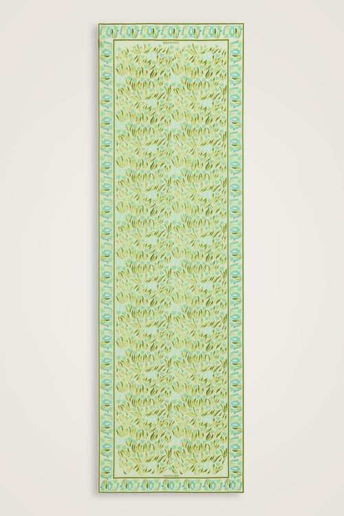 Tulip Field Nile Green Crepe Silk Scarf