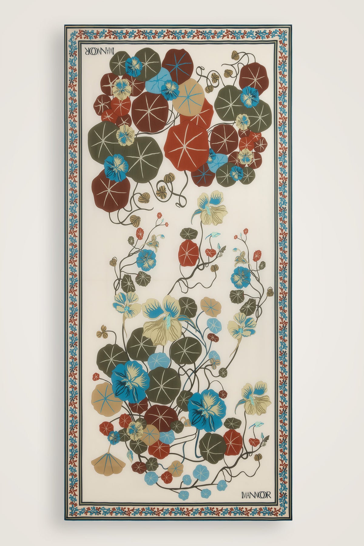Havuz Çiçeği Taş-Taba Şifon İpek Şal 70x210