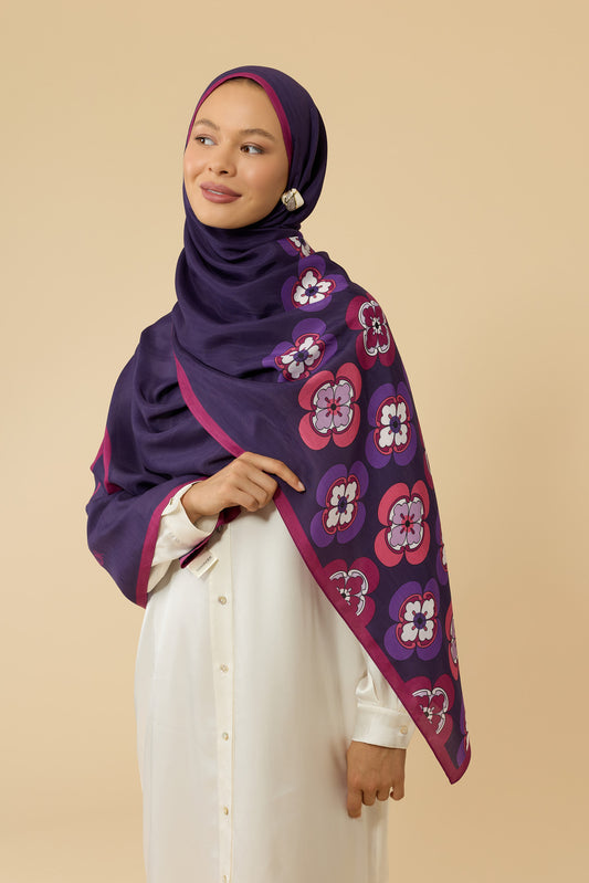 Menekşe Mor Floş Ekosel Şal 70x210
