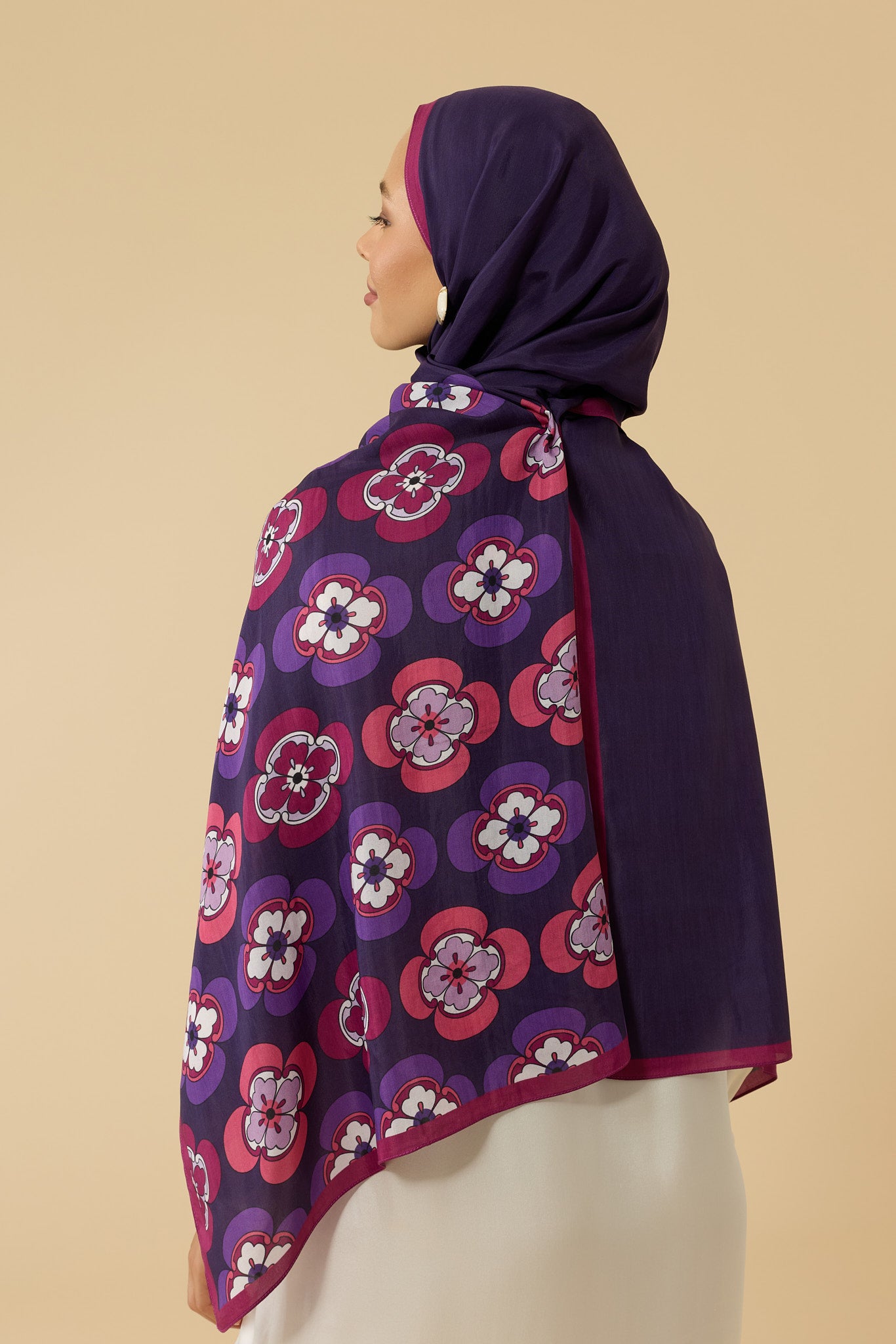 Menekşe Mor Floş Ekosel Şal 70x210