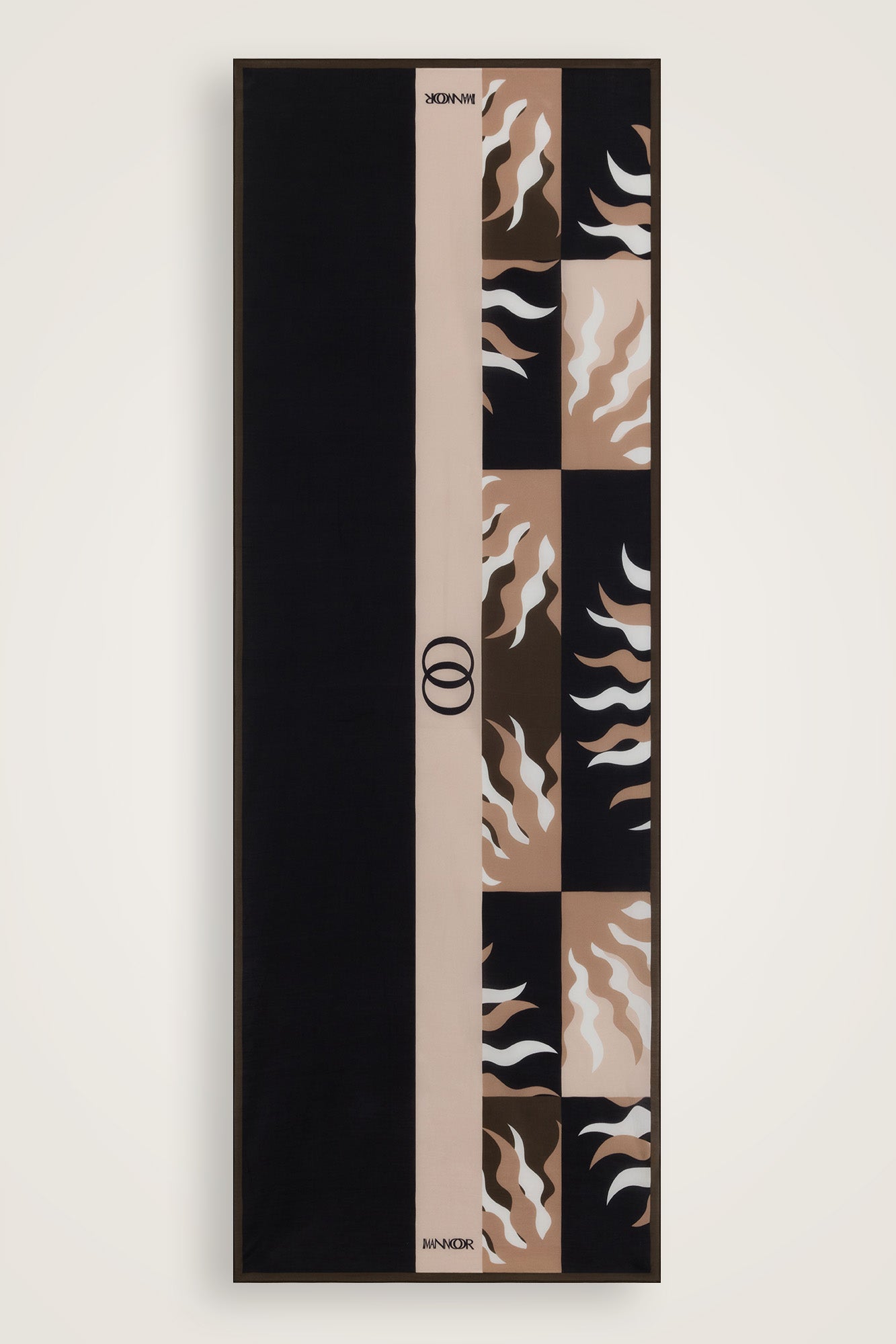 Güneş Bordür Siyah Floş Ekosel Şal 70x210